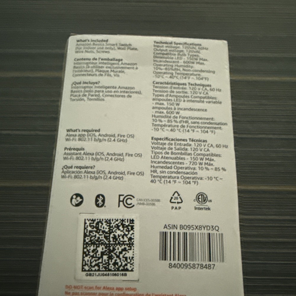 Amazon Basics Smart 3-Way Switch Compatible with Alexa - Picture 3 of 6